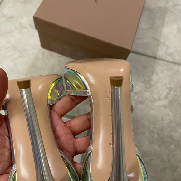 GIANVITO ROSSI Hologram 110mm Leather PVC Size 38 1/2 - Picture 7 of 12